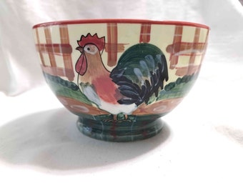 Rooster & Farm Animal Dinnerware from Artist Susan Winget, Dinner Plate, Bowl, Mug, Spoon Rest, or Trivet -- Vintage NEW, from Certified