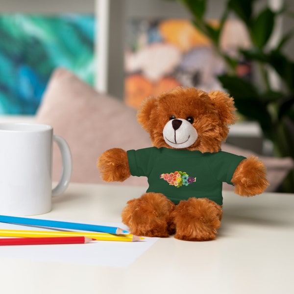 Adorable Sweet Stuffed Animals with Rainbow FlowerTee