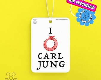 I [Love] Carl Jung · Scented Car Air Freshener · Choose Your Fragrance · Parody funny retro Jungian dangle