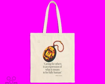 Hillary Clinton Quote (Tamagotchi Version) · Cotton Canvas Tote Bag · Retro 90s Y2K Virtual Pet Toy shoulder bag