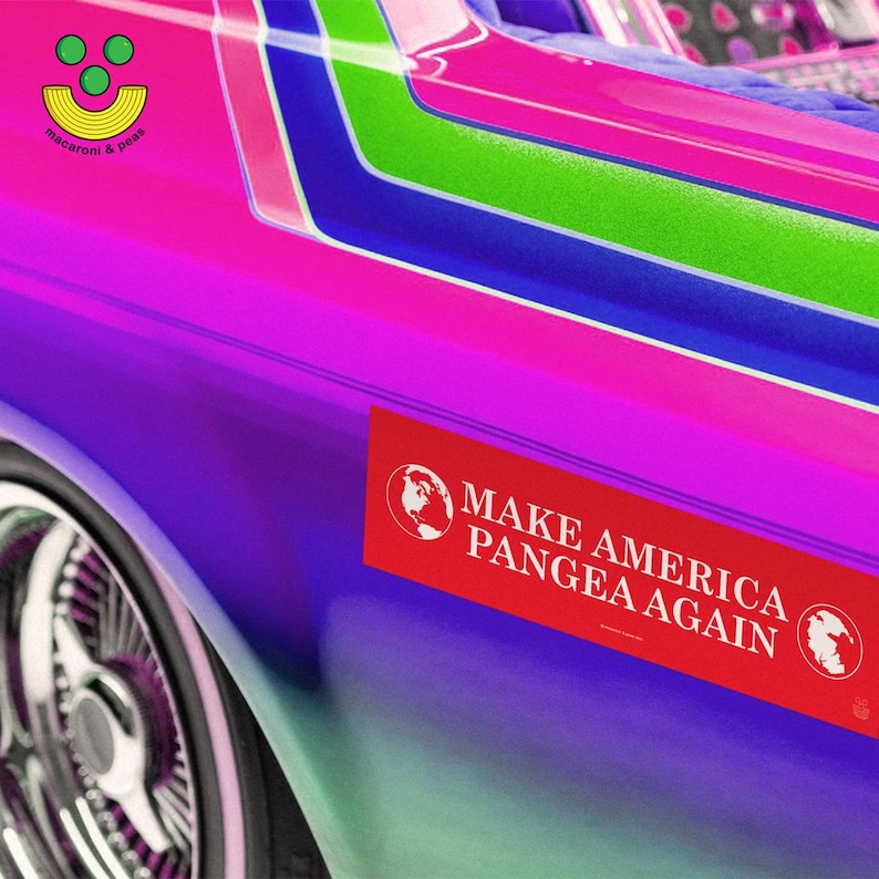 Make America Pangea Again · Bumper Sticker 11x3" · funny MAGA parody vinyl car sticker image 4