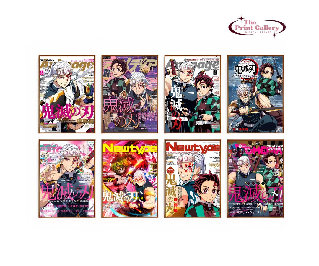 Demon Slayer Anime Magazine Cover Poster Pack | 8 Piece Set ...