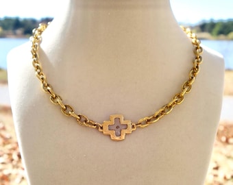 Mustard Seed Necklace, Gold Cross Necklace, Christian Jewelry, Catholic Jewelry, Gifts for Her, Confirmation Gift, Faith Gift