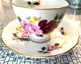 Queen Anne 8289 Rose Cup and Saucer Set