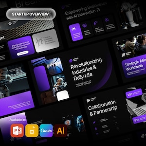 Horizon Technology & AI – Szablon prezentacji – PowerPoint, Canva, Google Slides, Adobe Illustrator (40 slajdów)