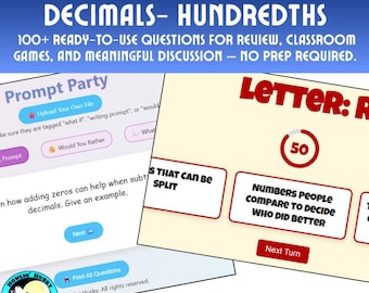 Addieren und Subtrahieren Sie Dezimalstellen Digitale Spiele, Testspieltest, Kurzantwort l gr. 4 - 5