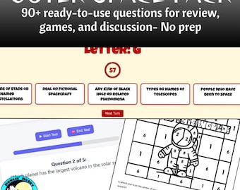 Space Content Pack | Digitale Spiele, Mehrfachauswahl, Diskussionen & Quiz gr. 4.- 5