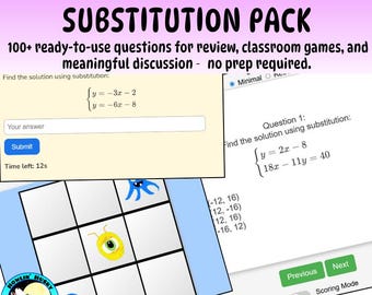 Lösungssysteme mit dem Subtion Pack | Digitale Spiele, Multiple-Choice-Algebra
