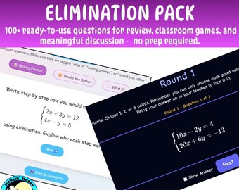 Lösen von Systemen mit dem Elimination Pack | Digitale Spiele, Multiple-Choice-Algebra
