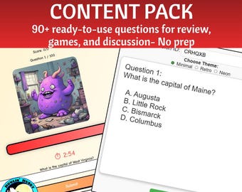 US Bundesstaaten und Hauptstädte Aktivitäten | Digitale Bewertung Spiele & Fragen | Arbeitsblatt