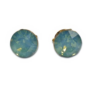 Swarovski Kristall 8 mm Ohrstecker pazifischer Opal, gelb vergoldet