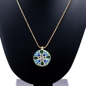 THEODORA, Anhänger aus der Crystal Bubbles-Kollektion, hergestellt aus Swarovski-Kristall und Emaille, grün, Saphir