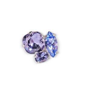 Swarovski Kristall Multi-Stein-Ring Tansanit und Lavendel versilbert