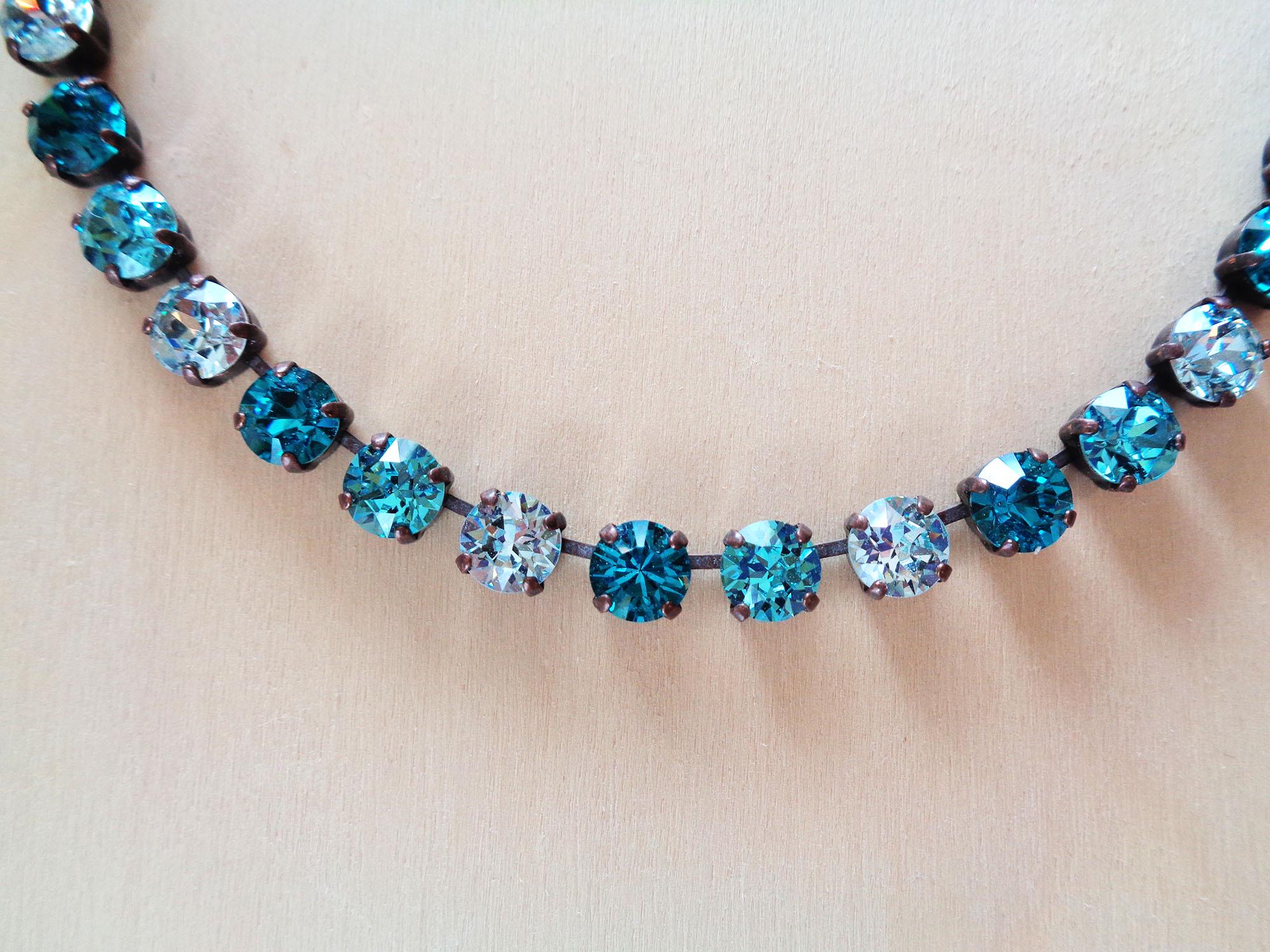 CELINE Swarovski Crystal 8mm Fancy Stone Necklace Crystal