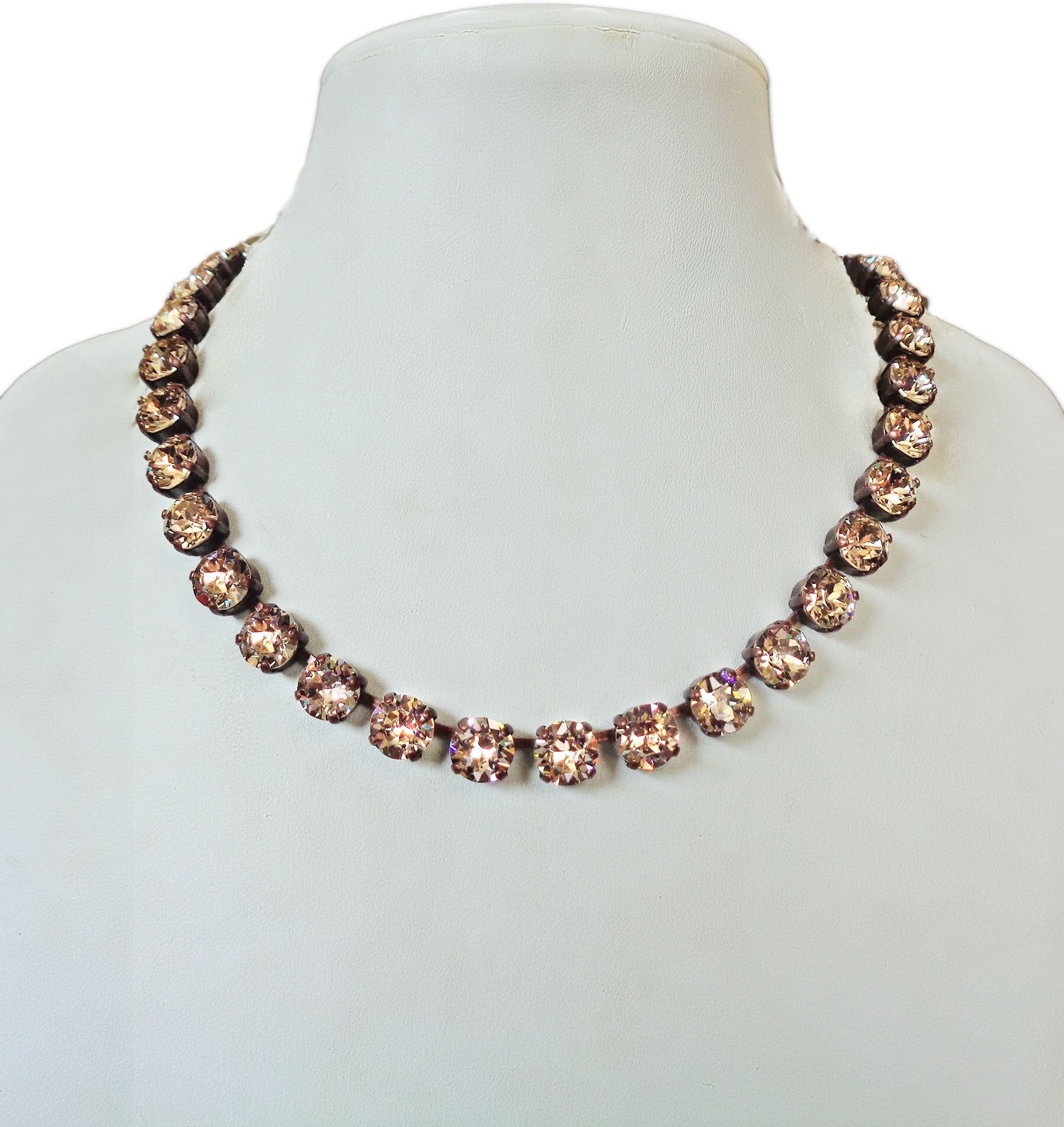 Crystal Stones Swarovski Crystal Dot Necklace Signed SWAROVSKI