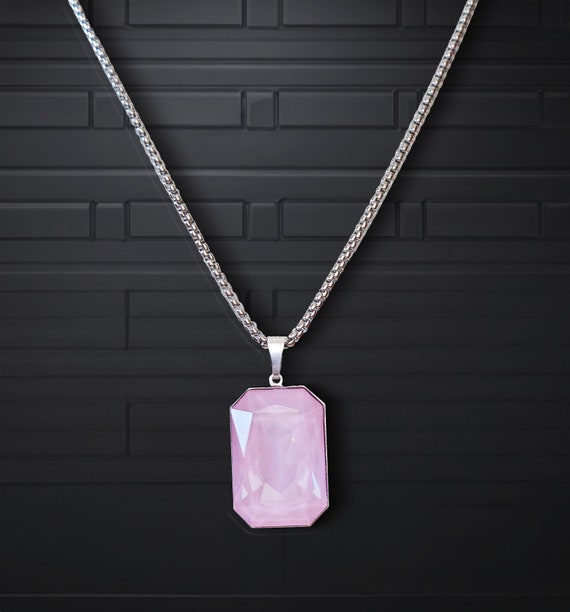 ★SWAROVSKI★ Birthstone Pink Necklace 5651708 (February) Birthstone pendant, Square cut, July, Red, Rhodium plated