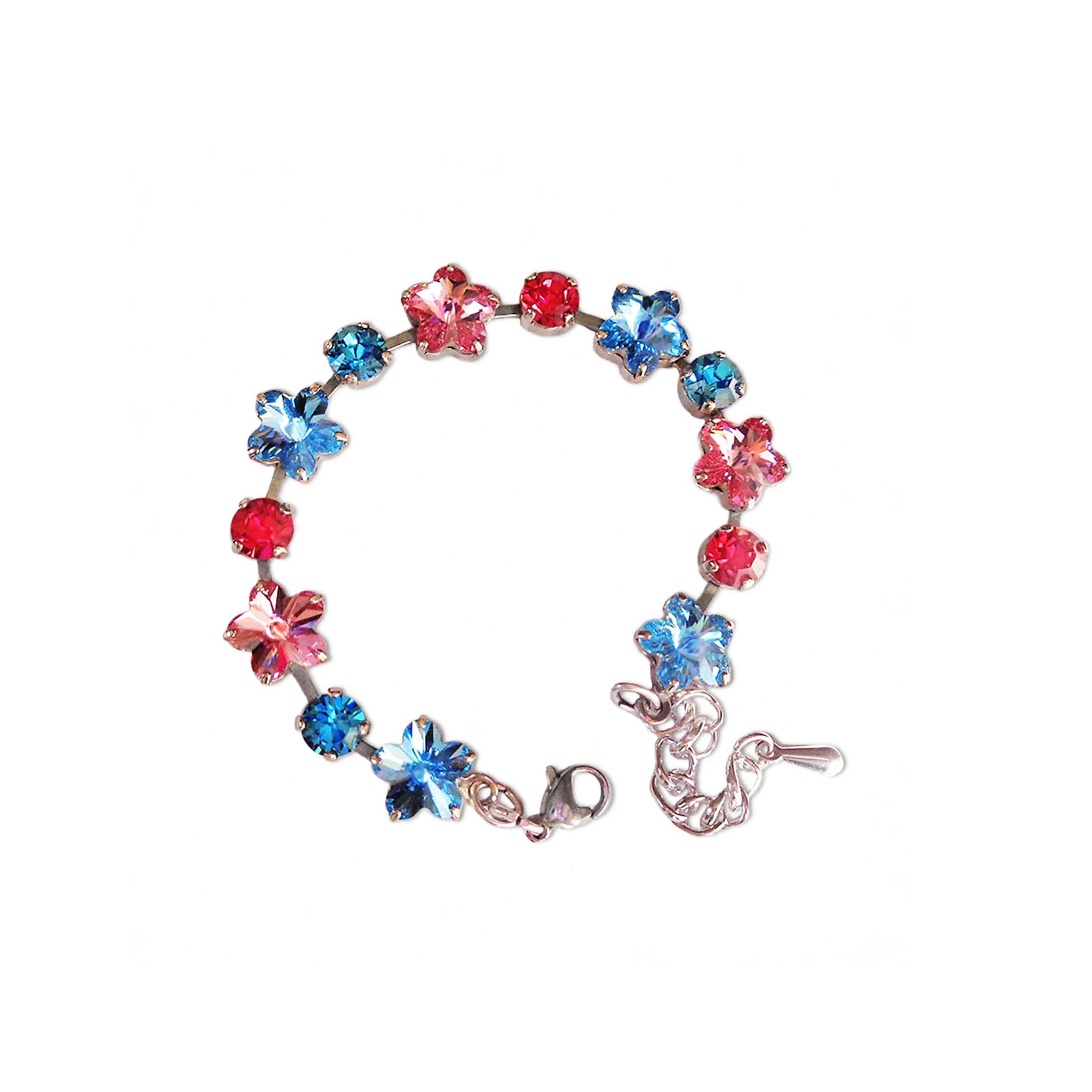 Swarovski crystal flower design bracelet, light rose and 