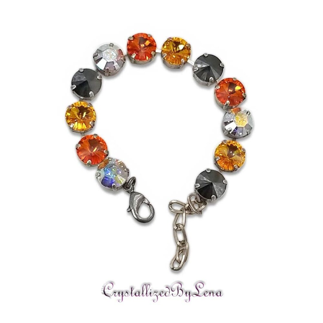 Swarovski Crystal 10mm Rivoli Bracelet Tangerine…