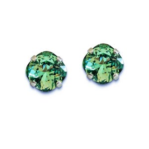 Orecchini quadrati in cristallo austriaco erinite, placcati argento