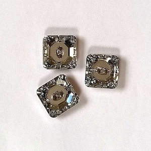 Swarovski crystal  3017 style  16mm square  sew-on buttons colour clear crystal   2 picks