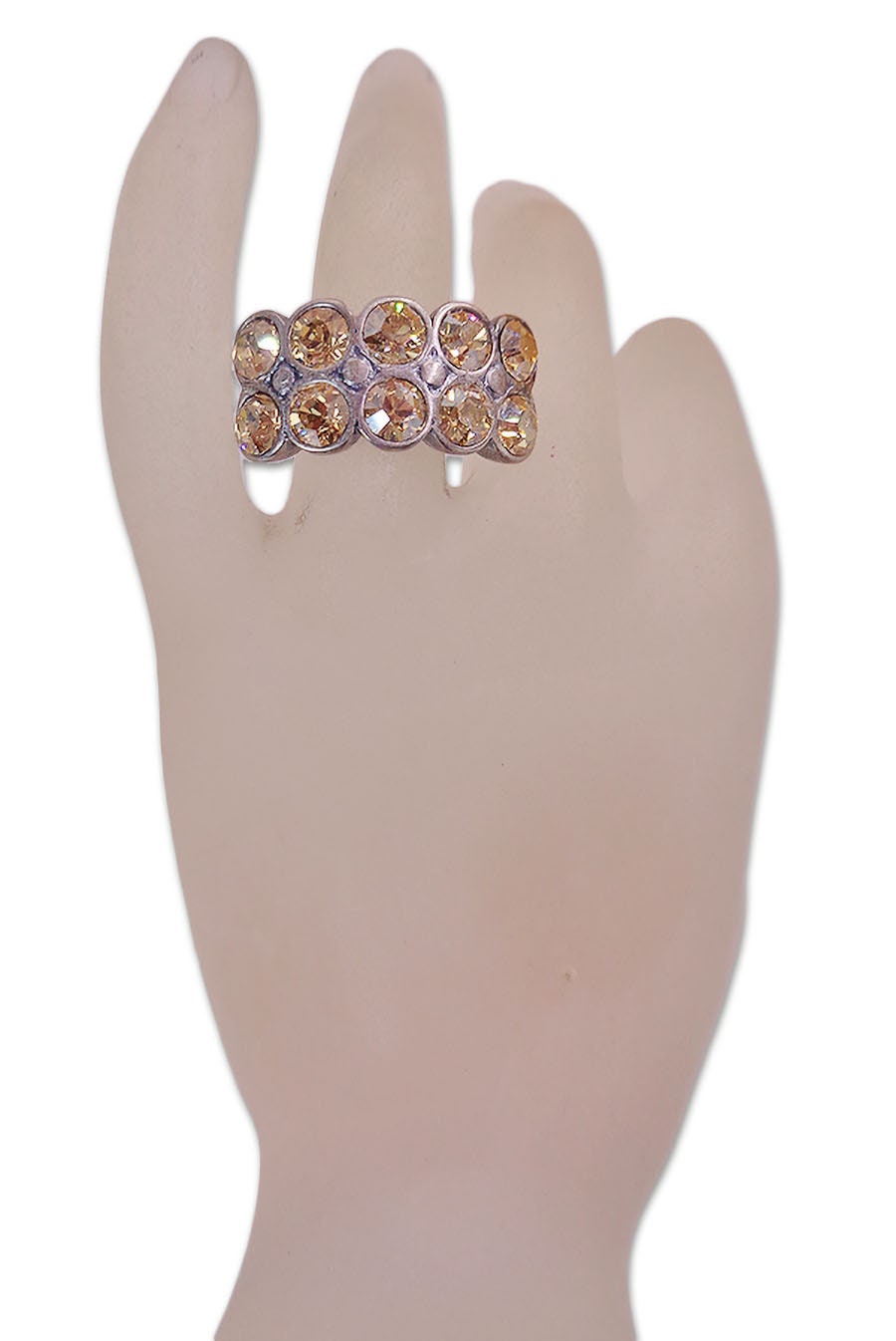Swarovski Crystal Golden Shadow Multistone Cocktail Ring ,antique ...
