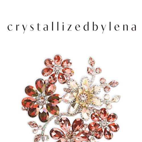 Swarovski crystal flower design bracelet, light rose and