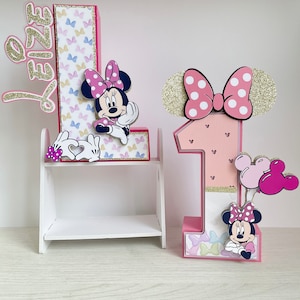 Minnie Mouse Letra 3D, Decoración de fiesta Minnie Mouse, Fiesta Minnie Mouse, Cumpleaños Minnie, Fiesta Temática Minnie, Número 3D Minnie
