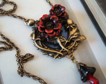 Blood Rose Necklace - Etsy