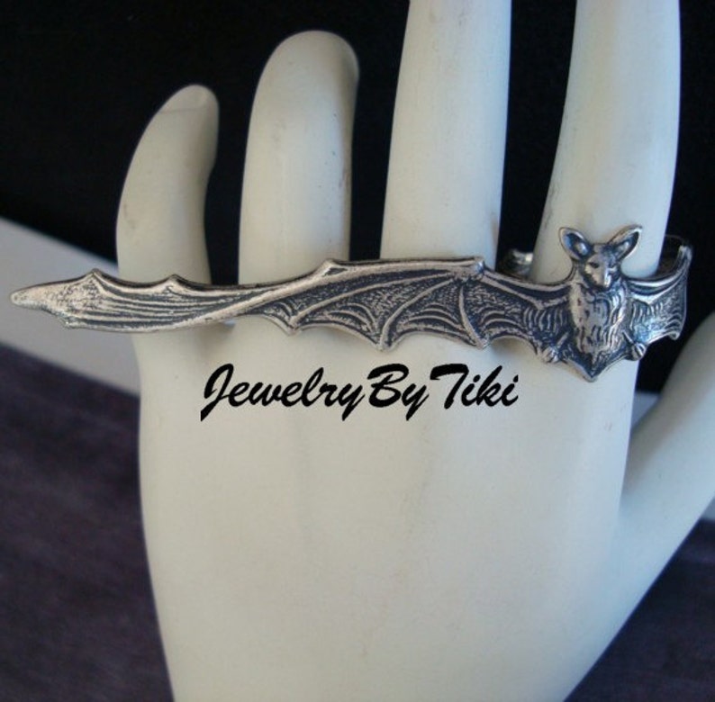 Gothic Vampire FULL HAND BAT Ring Heavy Sterling Silver Etsy