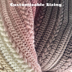 Schema per coperta afghana all'uncinetto auto-righe con punto cuore morbido e facile, PDF, per principianti e intermedi, da 48 ore