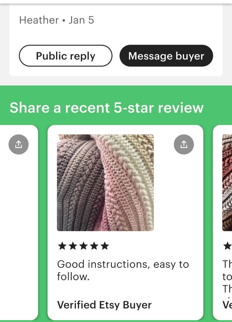 Soft & Easy Puff Herz Stitch selbst streifendes Häkelmuster Afghanische Decke Muster PDF Anfänger Fortgeschrittene 48 Stunden Decke Bild 8