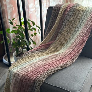 Soft & Easy Puff Herz Stitch selbst streifendes Häkelmuster Afghanische Decke Muster PDF Anfänger Fortgeschrittene 48 Stunden Decke Bild 6