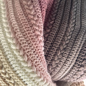 Soft & Easy Puff Heart Stitch self striping Crochet Afghan Blanket Pattern PDF Beginner Intermediate 48hour blanket