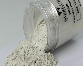 Thin White Pearl Mica Powder (40g): Shimmering Pigment for Epoxy Resin, Soap, and Crafts