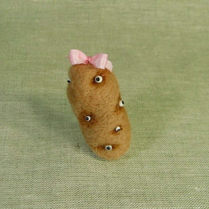 Potato Baby Pink or Blue Bunting Toy for Dolls, You Choose Bow and Bunting MADE to ORDER image 1