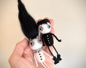 Frankenstein and Bride Dolls Monster, Gothic Spooky MADE-TO-ORDER