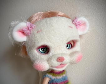 Teddy Bear Mask for Blythe Dolls MADE TO ORDER