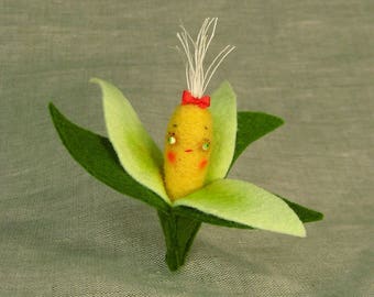 Sweet Corn Baby, MADE TO ORDER, with or without pin back