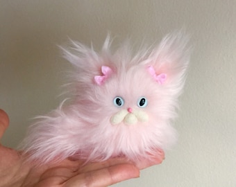 Floof the Fluffy Pink Cat  MADE TO ORDER