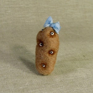 Potato Baby Pink or Blue Bunting Toy for Dolls, You Choose Bow and Bunting MADE to ORDER image 3