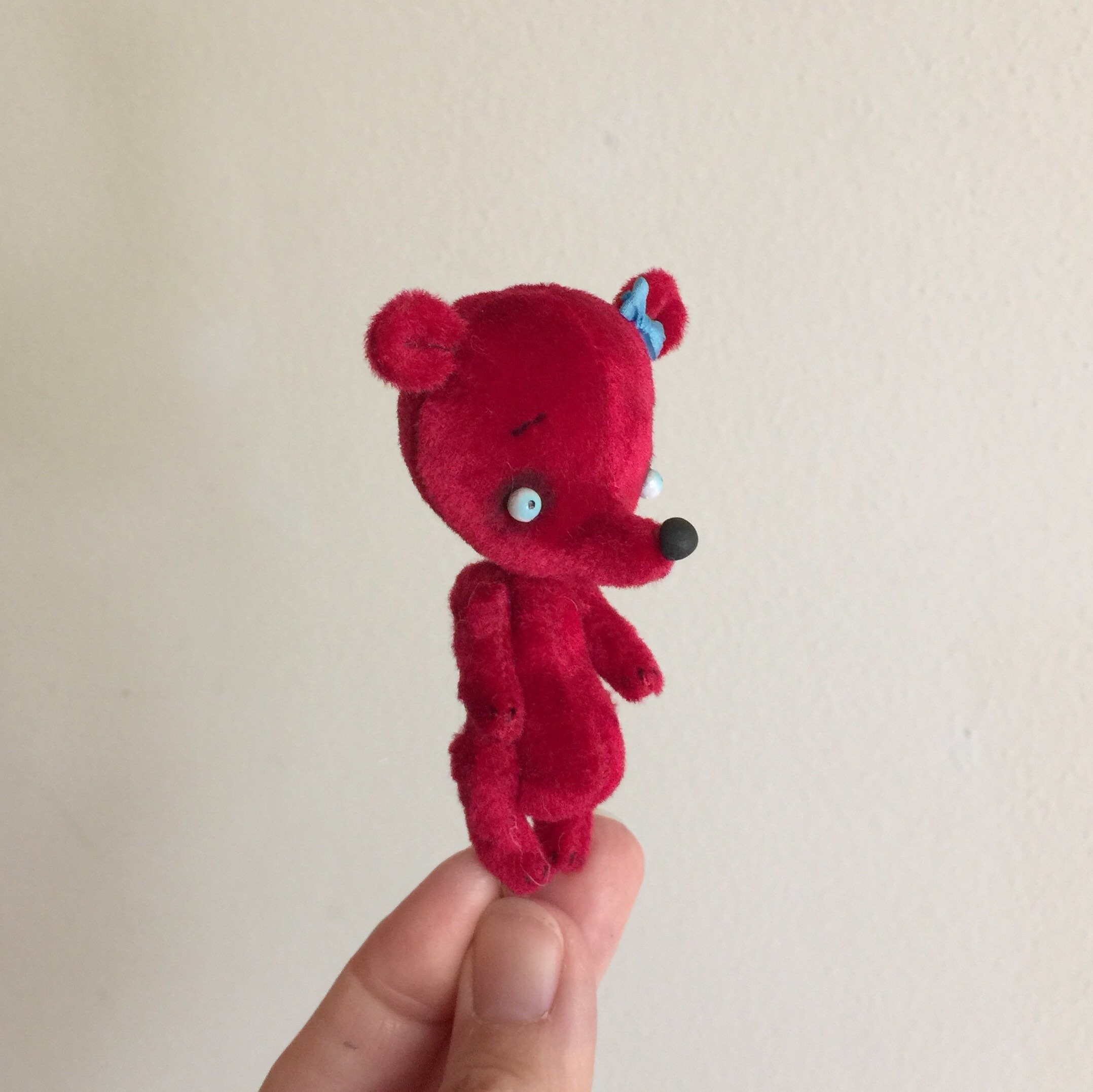 Tiny Teddy Bear in Velvet MADETOORDER Etsy 日本