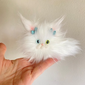 Marshmallow the Fluffy White Cat  MADE TO ORDER