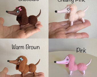 Dachshund Wiener Dog Puppy Needle Felted MADE-TO-ORDER