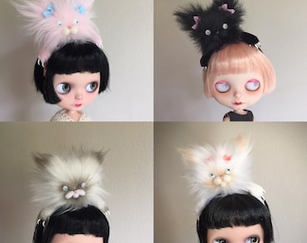 Fierce Kitty Cat Headband for Blythe dolls MADE TO ORDER