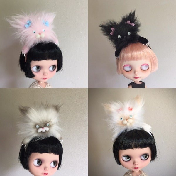 Fierce Kitty Cat Headband for Blythe dolls MADE TO ORDER