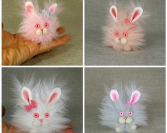Flora the Fluffy Bunny in Your Color Choice MADE TO ORDER