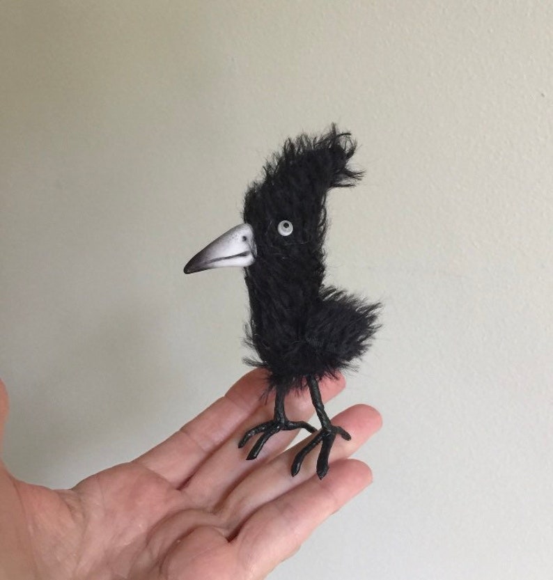 Spooky Raven Toy Bird named Poe MADE-TO-ORDER Bild 2