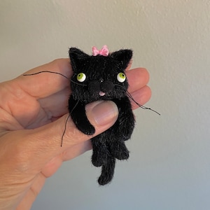 Floppy Kitty Cat in Black MADE TO ORDER