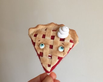 One Slice of Crazy Pie, ornament or brooch MADE TO ORDER
