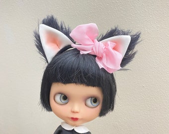 Kitty Cat Headband for Blythe dolls,  made to order, cat ears headband